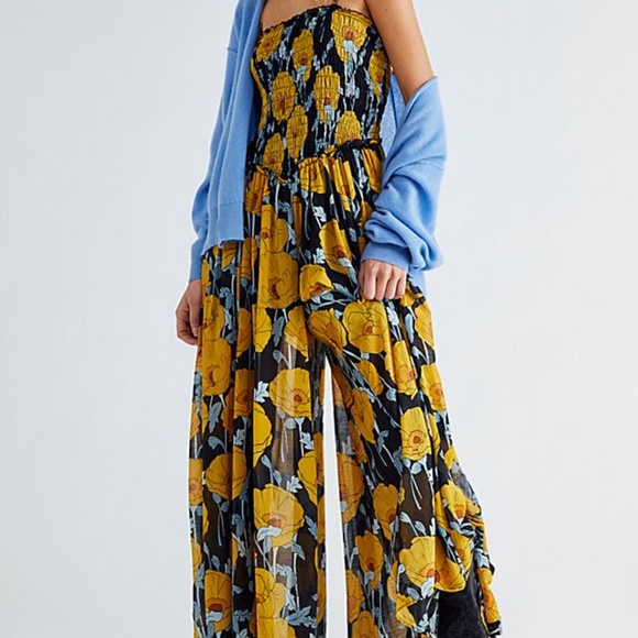 Free People Sophia Floral Jumpsuit